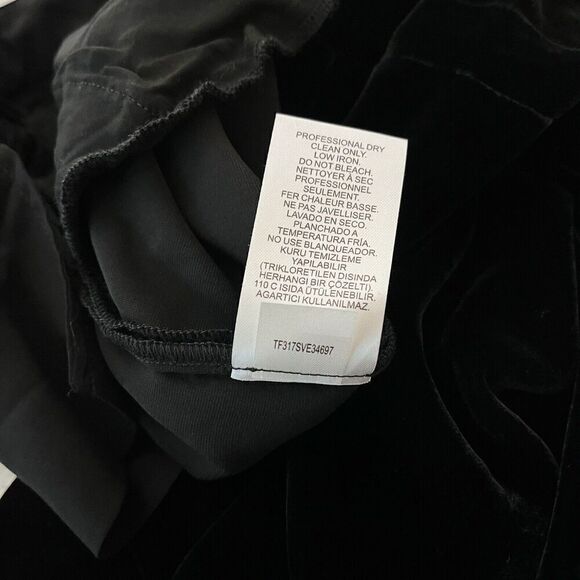 Tibi Wide Leg Cropped Pants Women's Size 0 XS Goth Witch Black Velvet Cropped - Picture 15 of 15